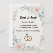 Custom Editable Wedding Invitation 招待状 (裏面)