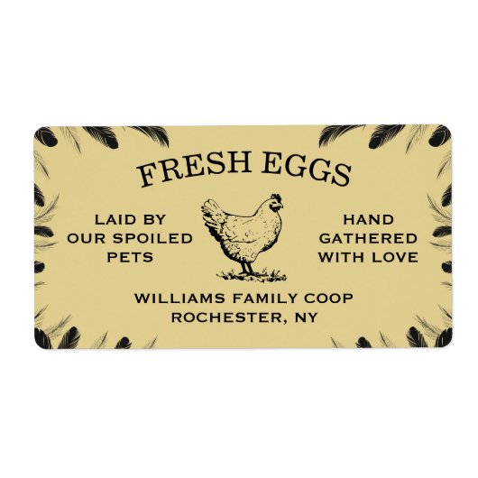 Custom Egg Carton Labels for Your Farm or Backyard ラベル (正面)
