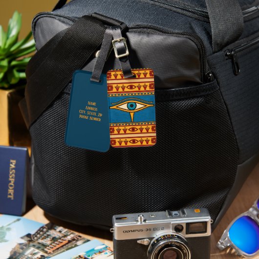 Custom Egyptian Eye of Horus, Eye of Ra Art ラゲッジタグ (正面&裏面)