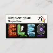Custom Electrician Business Card with Company Logo 名刺 (正面)
