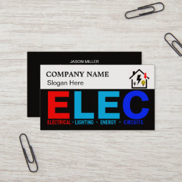 Custom Electrician Business Card with Company Logo 名刺
