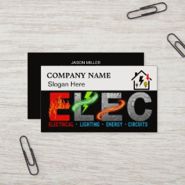 Custom Electrician Business Card with Company Logo 名刺