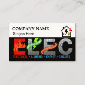 Custom Electrician Business Card with Company Logo 名刺 (正面)