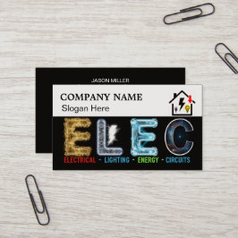 Custom Electrician Business Card with Company Logo 名刺