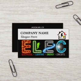 Custom Electrician Business Card with Company Logo 名刺