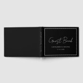 Custom Elegant and modern black white wedding ゲストブック (全面)