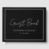 Custom Elegant and modern black white wedding ゲストブック (正面)