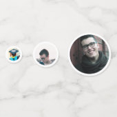 Custom Elegant Black and White Photo Graduation コンフェッティ (裏面)