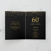 Custom Elegant Black & Gold confetti 60th Birthday プログラム (内部)