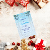 Custom Elegant Blue Luxury Christmas Invitation 招待状