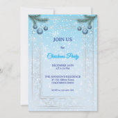 Custom Elegant Blue Luxury Christmas Invitation 招待状 (正面)