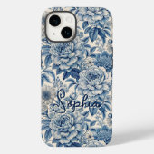 Custom Elegant Boho Chic Blue Blossom Case-Mate iPhoneケース (裏面)