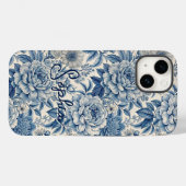 Custom Elegant Boho Chic Blue Blossom Case-Mate iPhoneケース (裏面 (横))