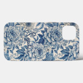 Custom Elegant Boho Chic Blue Blossom Case-Mate iPhoneケース (裏面 (横))