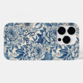 Custom Elegant Boho Chic Blue Blossom Case-Mate iPhoneケース (裏面 (横))