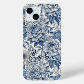 Custom Elegant Boho Chic Blue Blossom Case-Mate iPhoneケース (裏面)