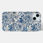 Custom Elegant Boho Chic Blue Blossom Case-Mate iPhoneケース (裏面 (横))