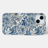 Custom Elegant Boho Chic Blue Blossom Case-Mate iPhoneケース (裏面 (横))