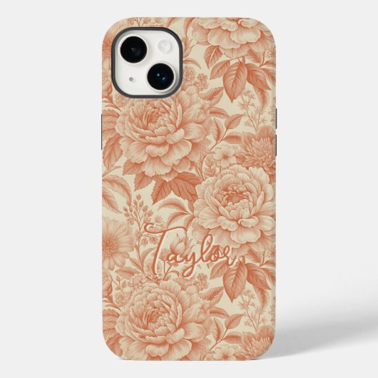 Custom Elegant Boho Chic Brown Blossom Case-Mate iPhoneケース (裏面)