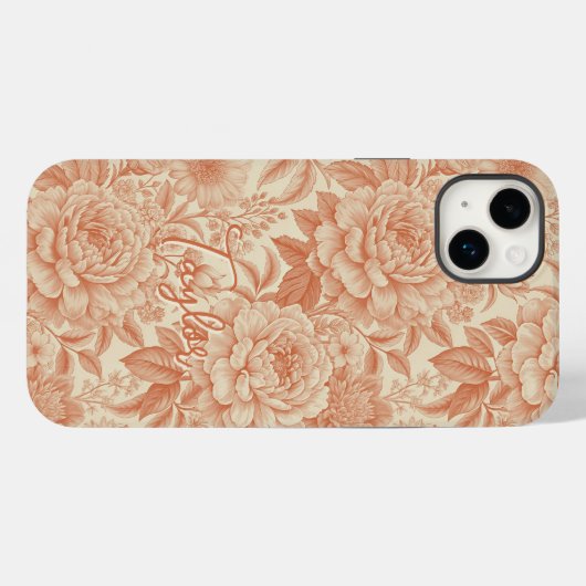 Custom Elegant Boho Chic Brown Blossom Case-Mate iPhoneケース (裏面 (横))