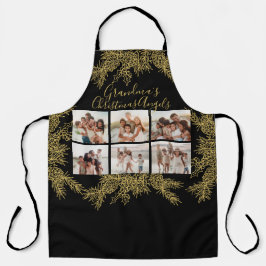 Custom Elegant Christmas Photo Collage Grandma's エプロン