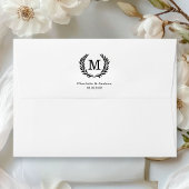 Custom Elegant Crest Monogram Wedding ラバースタンプ