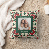 Custom Elegant   Family Photo Christmas クッション (ブランケット)