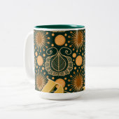 Custom Elegant Gold Boho Ornamental Pattern  ツートーンマグカップ (正面左)