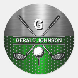Custom Elegant Golf Monogram ラウンドシール