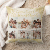 Custom Elegant Grandma's Christmas Photo Collage クッション (ブランケット)