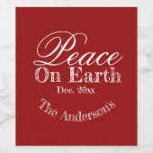 Custom Elegant Holiday Red Minimalist ワインラベル (シングルラベル)