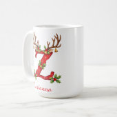 Custom elegant initial Z merry Christmas コーヒーマグカップ (正面左)