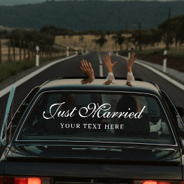 Custom Elegant Just Married Car Wedding Banner  ウィンドウサイン