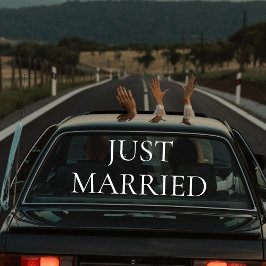 Custom Elegant Just Married Car Wedding Banner  ウィンドウサイン