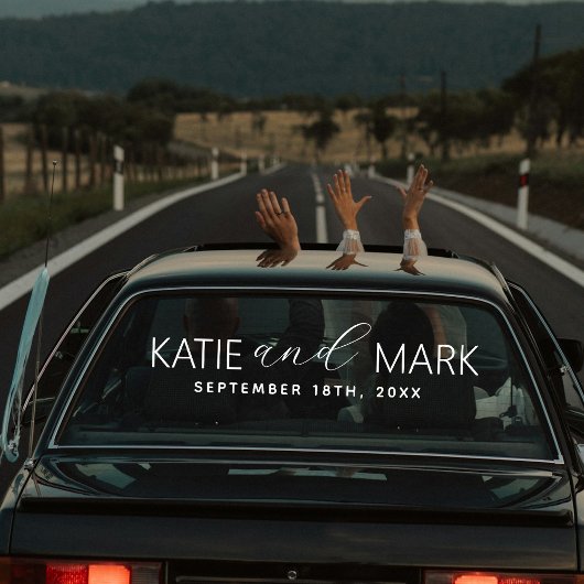 Custom Elegant Just Married Car Wedding Banner  ウィンドウサイン