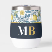 Custom Elegant Mediterranean Lemon Botanical Navy (正面)