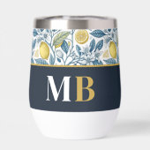 Custom Elegant Mediterranean Lemon Botanical Navy (背面)