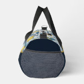 Custom Elegant Mediterranean Lemon Botanical Navy ダッフルバッグ (右)