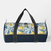 Custom Elegant Mediterranean Lemon Botanical Navy ダッフルバッグ (裏面)