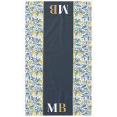 Custom Elegant Mediterranean Lemon Botanical Navy テーブルクロス (正面)