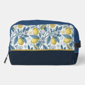 Custom Elegant Mediterranean Lemon Botanical Navy ドップキット (裏面)