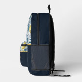 Custom Elegant Mediterranean Lemon Botanical Navy プリントバックパック (右)