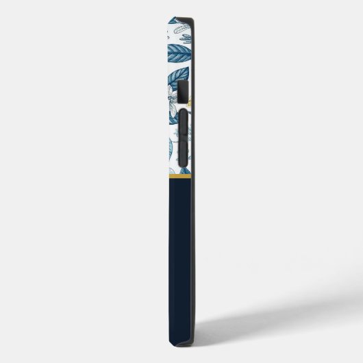 Custom Elegant Mediterranean Lemon Botanical Navy Case-Mate iPhoneケース (裏面 / 左)