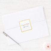 Custom Elegant Minimalist Wedding Names & Date  スクエアシール (封筒)