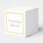 Custom Elegant Minimalist Wedding Names & Date  フェイバーボックス (正面サイド)