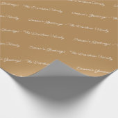 Custom Elegant Modern Gold Script Pattern Holiday ラッピングペーパー (角)