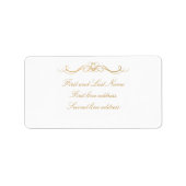 Custom Elegant Modern Gold & White Address ラベル (正面)