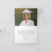 Custom Elegant Modern Photo Graduation  サンキューカード (内部)