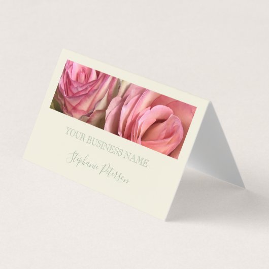 Custom Elegant Modern Sage Green Photo Template  名刺 (正面)