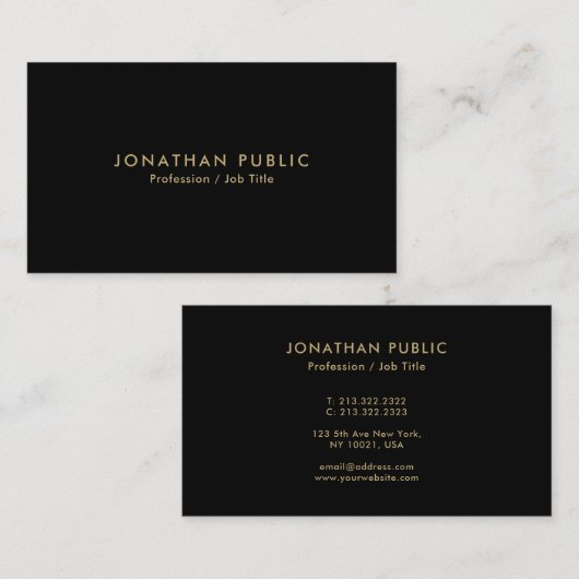 Custom Elegant Modern Template Create Your Own 名刺 (正面/裏面)